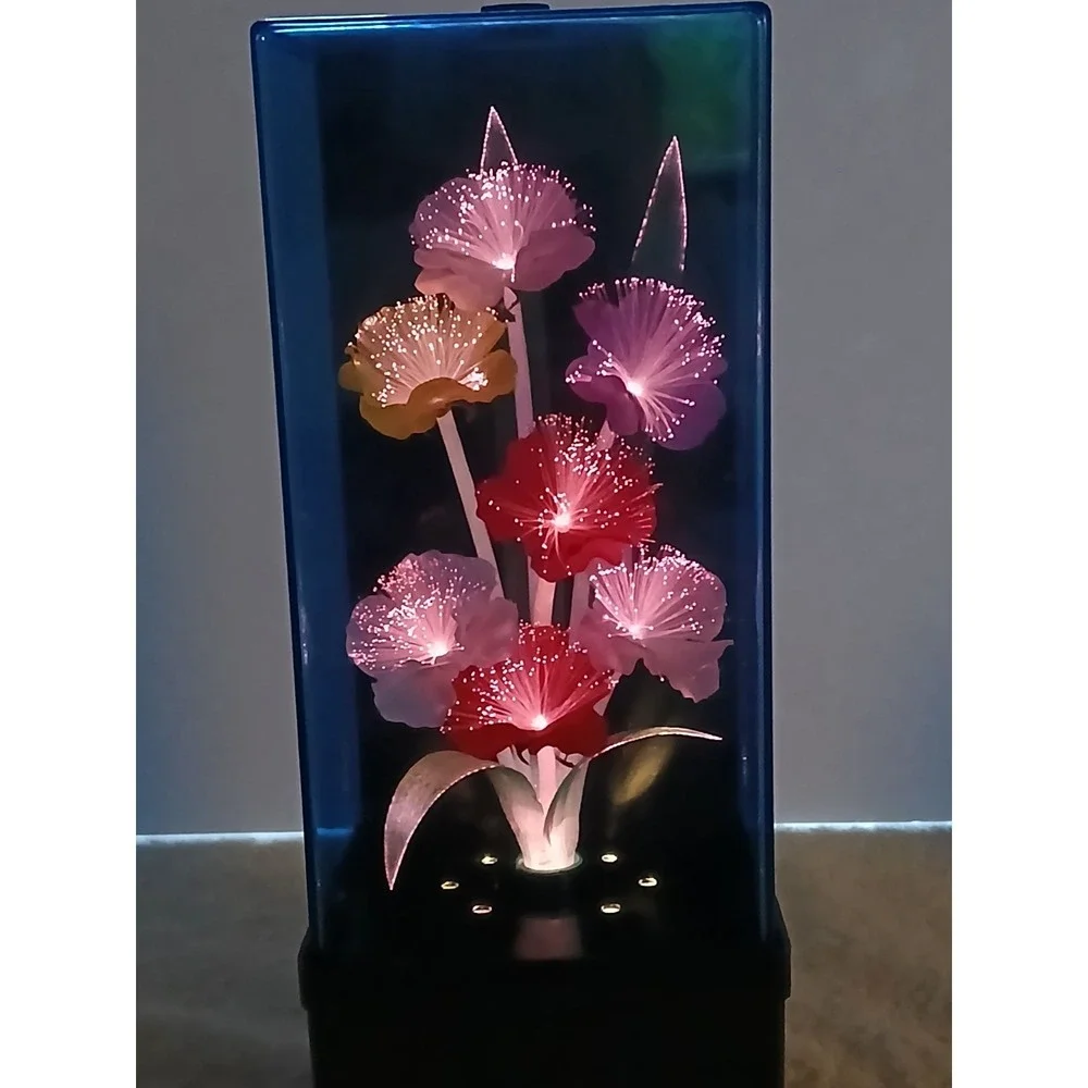 VTG 1999 Spencer Gifts Fiber Optic‎ Flower Lamp Color Changing Light Box